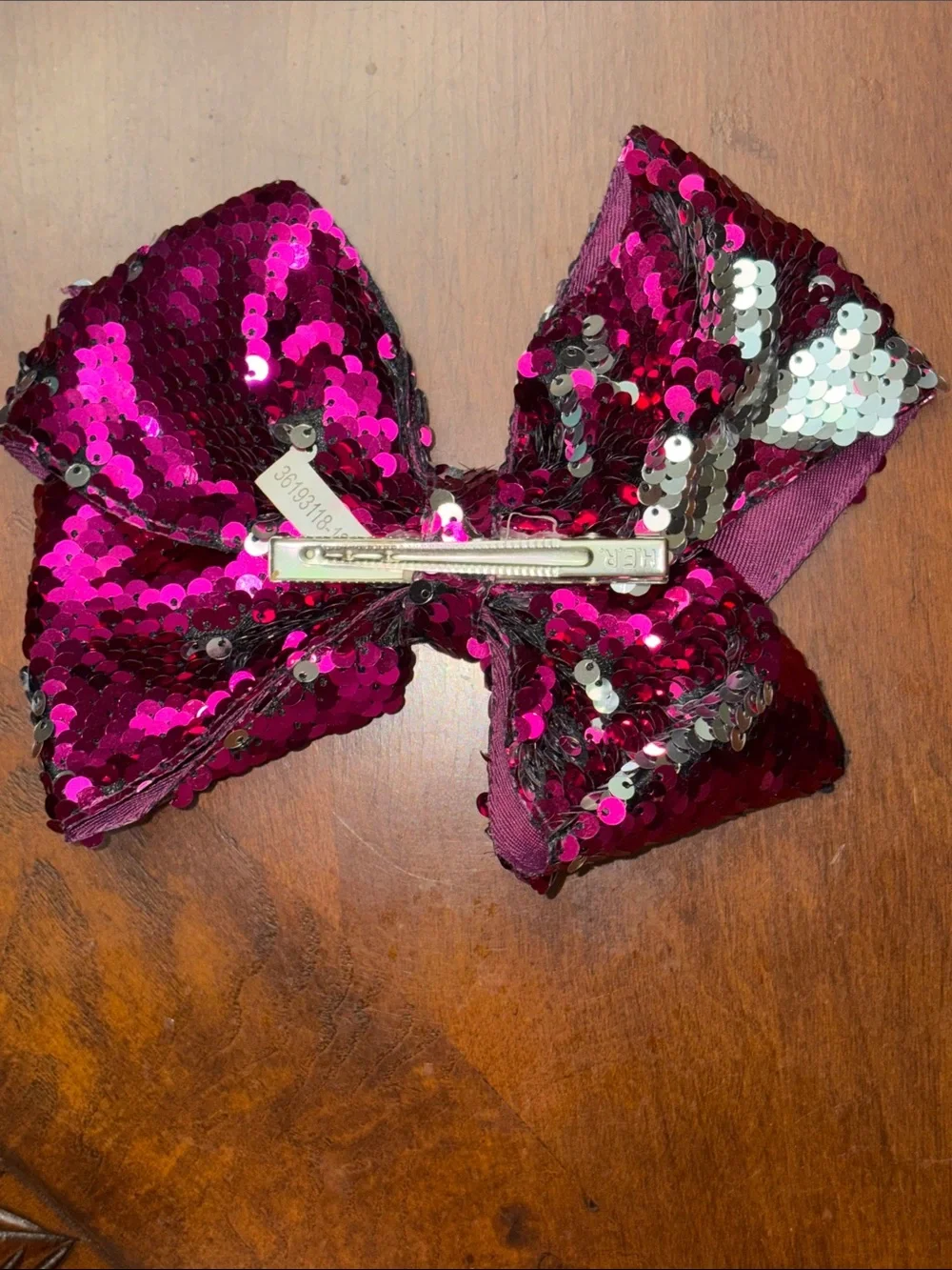 Sparkling Fuchsia Sequin Hair Bow for Kids